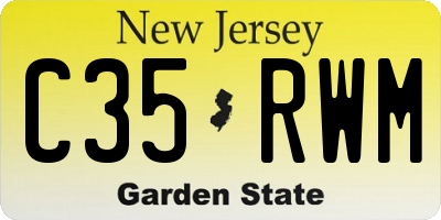 NJ license plate C35RWM