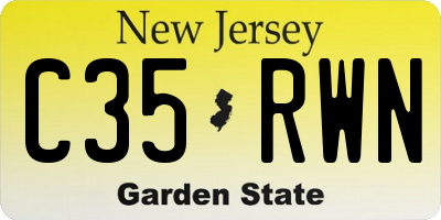 NJ license plate C35RWN