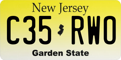 NJ license plate C35RWO