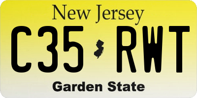 NJ license plate C35RWT