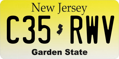 NJ license plate C35RWV