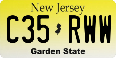 NJ license plate C35RWW