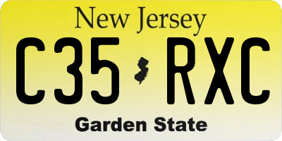 NJ license plate C35RXC