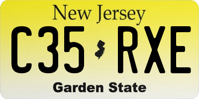 NJ license plate C35RXE