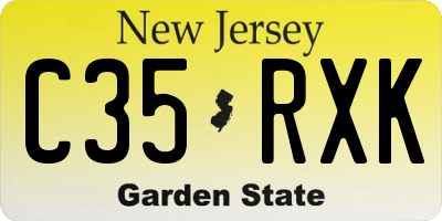 NJ license plate C35RXK
