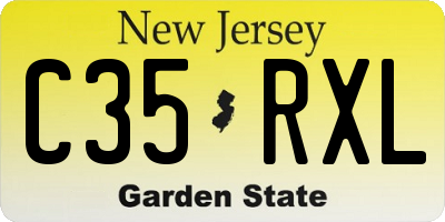 NJ license plate C35RXL