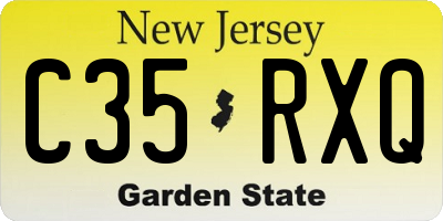 NJ license plate C35RXQ