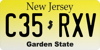 NJ license plate C35RXV