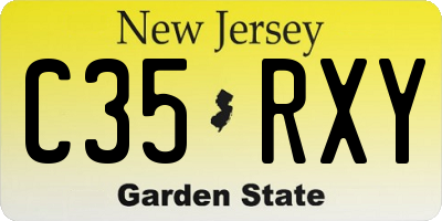 NJ license plate C35RXY