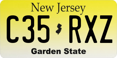 NJ license plate C35RXZ