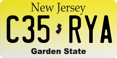 NJ license plate C35RYA