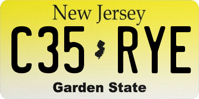 NJ license plate C35RYE