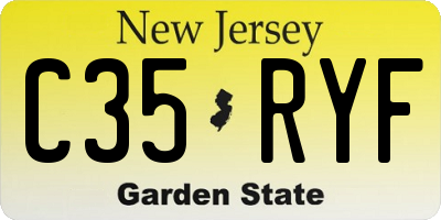 NJ license plate C35RYF