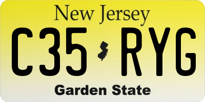 NJ license plate C35RYG