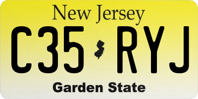 NJ license plate C35RYJ