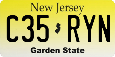 NJ license plate C35RYN