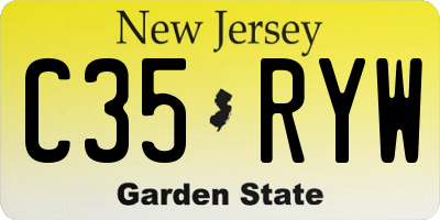 NJ license plate C35RYW