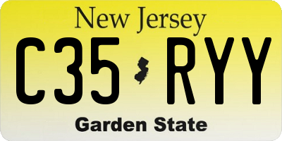 NJ license plate C35RYY