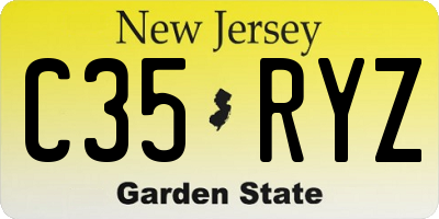NJ license plate C35RYZ