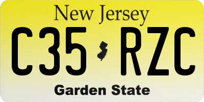 NJ license plate C35RZC