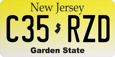 NJ license plate C35RZD
