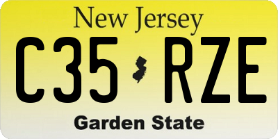 NJ license plate C35RZE