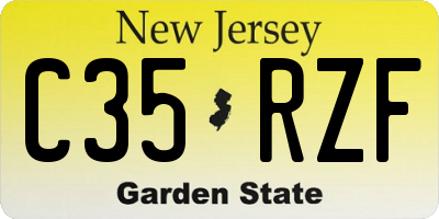 NJ license plate C35RZF