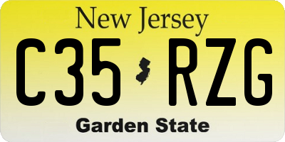 NJ license plate C35RZG