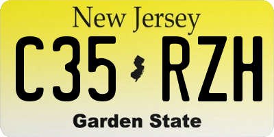 NJ license plate C35RZH