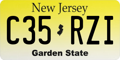 NJ license plate C35RZI
