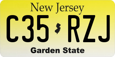 NJ license plate C35RZJ