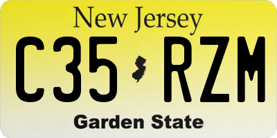NJ license plate C35RZM