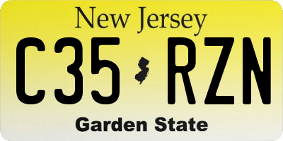NJ license plate C35RZN