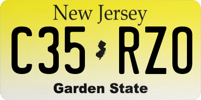 NJ license plate C35RZO