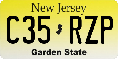 NJ license plate C35RZP