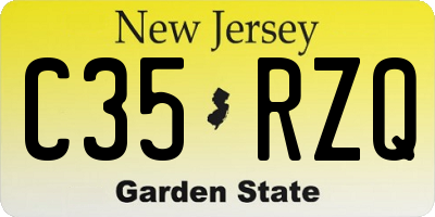 NJ license plate C35RZQ