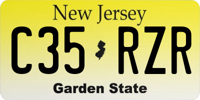 NJ license plate C35RZR