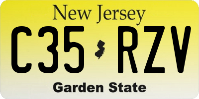 NJ license plate C35RZV