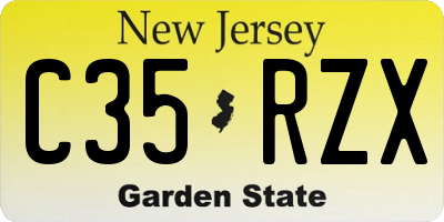 NJ license plate C35RZX