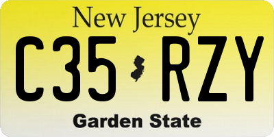 NJ license plate C35RZY