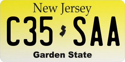 NJ license plate C35SAA