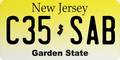 NJ license plate C35SAB