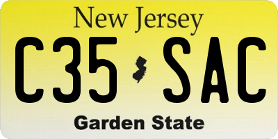 NJ license plate C35SAC