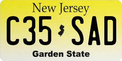 NJ license plate C35SAD