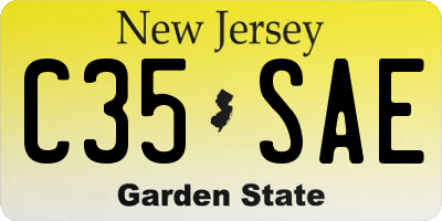 NJ license plate C35SAE