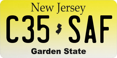 NJ license plate C35SAF