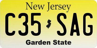 NJ license plate C35SAG