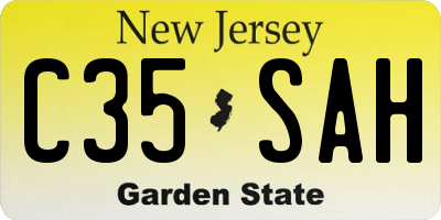 NJ license plate C35SAH