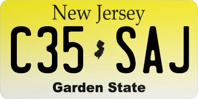 NJ license plate C35SAJ