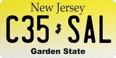 NJ license plate C35SAL